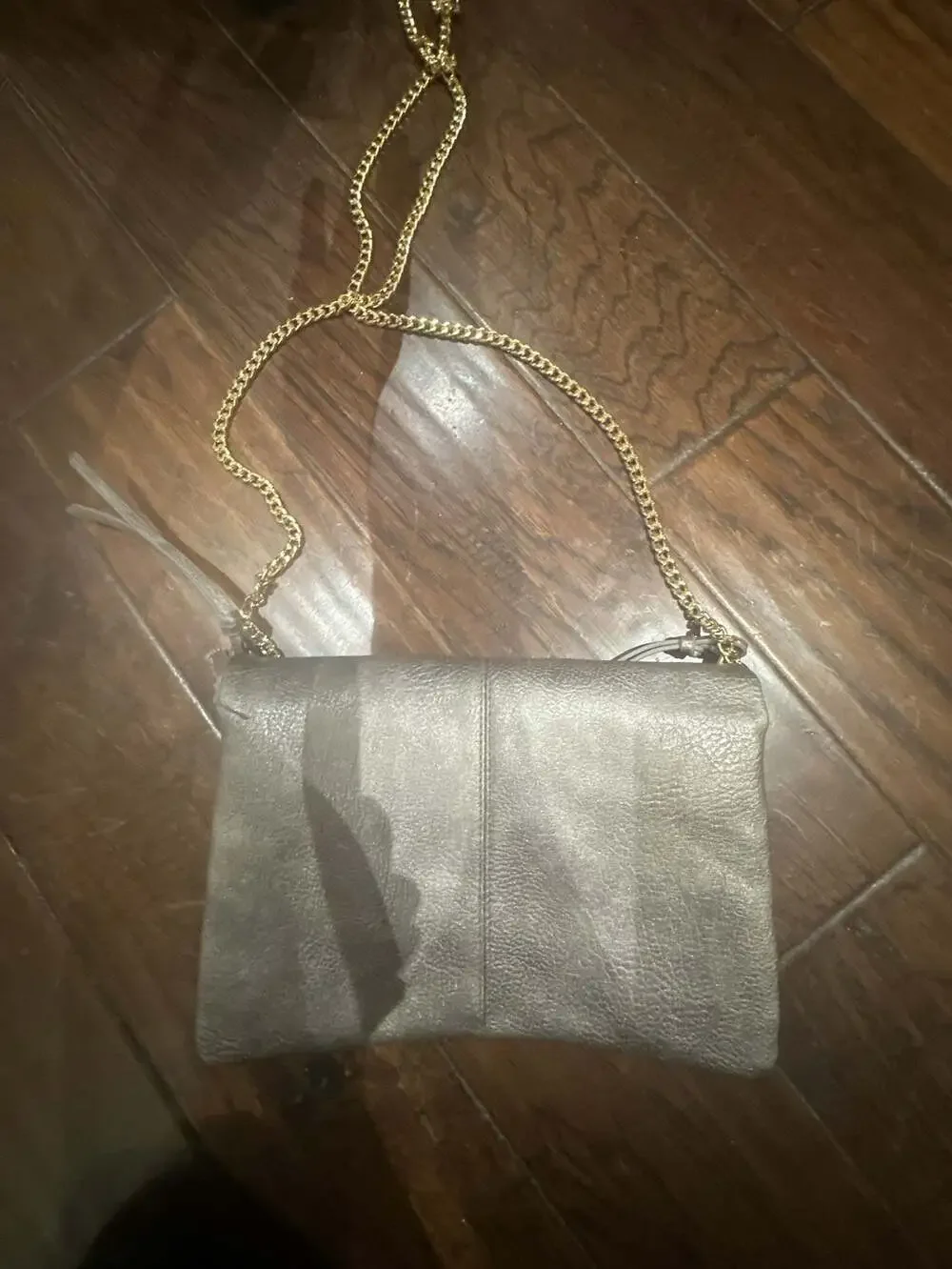Rampage Metallic Silver Zip-Detail Crossbody Bag